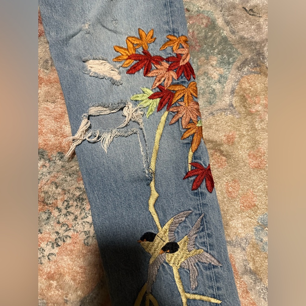Zara Embroidered Jeans - Picture 5 of 10